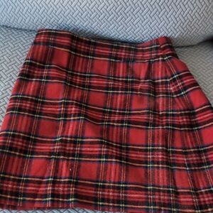 J. Crew Red Plaid Mini Skirt